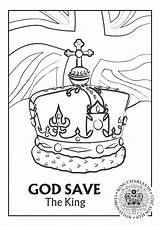 God Save The King Charles III Coronation Coloring Page  Nation sketch template