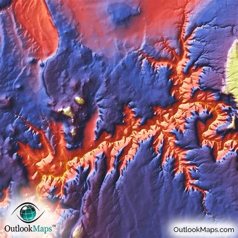 Arizona Map | Topographic Style Adds Color to Rugged Terrain