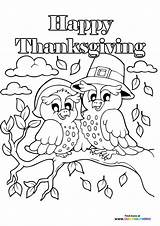 Thanksgiving pilgrim Birds  Coloring Pages For Kids sketch template