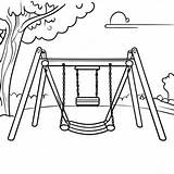 Playground Swing Set Coloring Page 1671 1451 sketch template