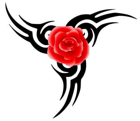 Clipart - Tribal Tattoo with Rose