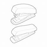 Premium Vector  Set Of stapler In Line art Style Isolated On sketch template