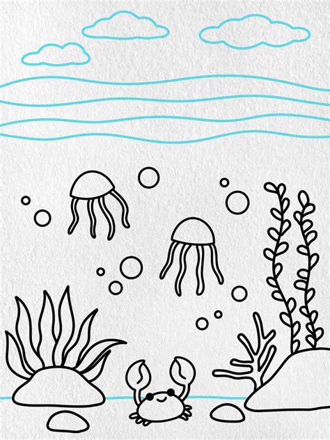 How to Draw the Sea - HelloArtsy