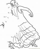 Spanish Flamenco Dancer Coloring Page Sketch sketch template