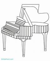 Piano Coloring Pages  Kidsuki sketch template