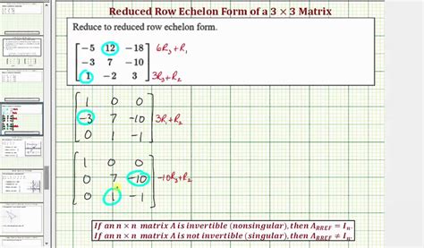 Ex: Write a 3x3 Matrix in Reduced Row Echelon Form (Identity) - YouTube