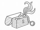 Printable Treasure Chest Coloring Page sketch template