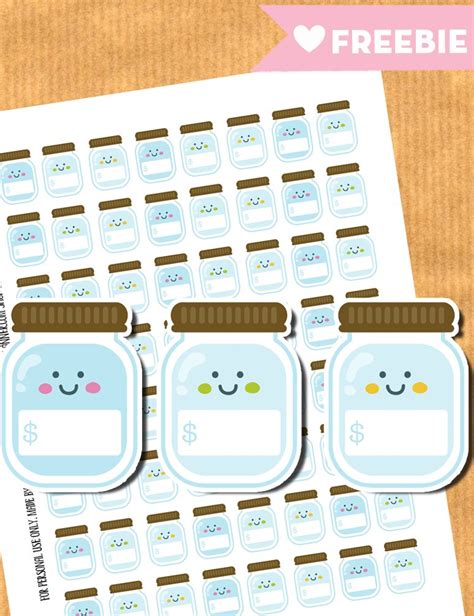 Savings jar stickers - Free printable stickers and cut files {Advent ...