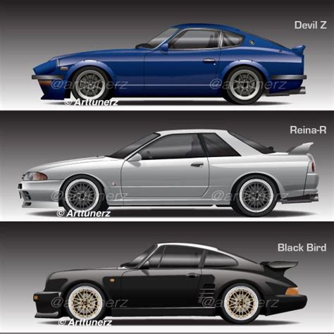 Wangan Midnight - Devil Z vs Reina-R vs Black Bird | Datsun car ...