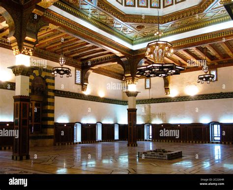 Interior view to The Mamluk Throne Hall under the citadel of Aleppo ...