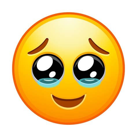 Premium Vector | Cute emotional emoji emoticon with tears of joy