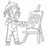 Coloring Paint Painter Kindergarten Kid Painting Splatter Nicodemus  sketch template