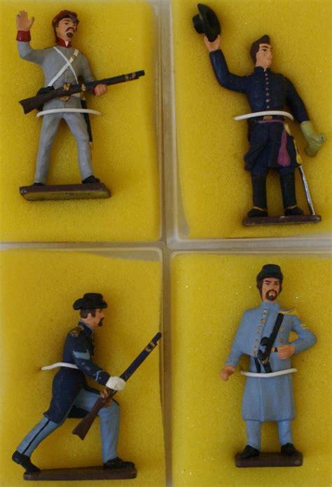 4 REEVES American Civil War Hand Painted Lead Toy Soldiers Figures 1:32 (G15S) | Toy soldiers ...