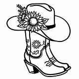 Cowboy Boot Coloring Page sketch template