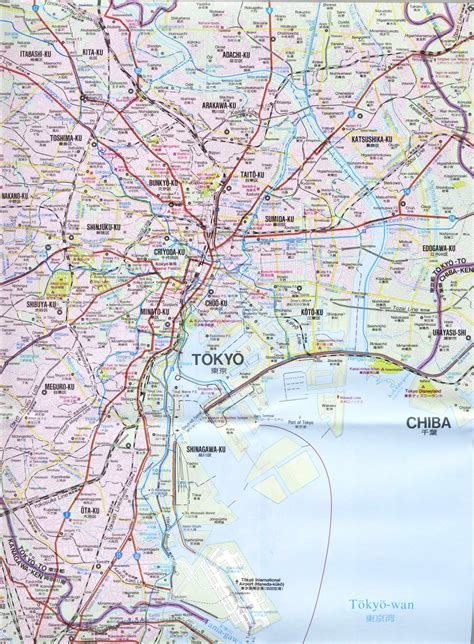 Map of Tokyo street: streets, roads and highways of Tokyo