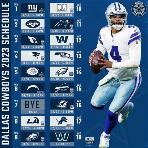 Dallas Cowboys Game Schedule 2023