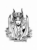 Demon Lady coloring page  Download Print Or Color Online For Free sketch template