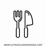 Fork And Knife Coloring Page  Ultra Pages sketch template