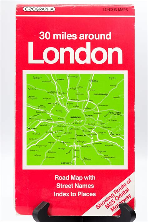 30 Miles around London Folding Road Map, street names, index, vintage 1983. | eBay