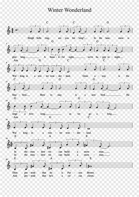 Free download | Sheet Music Winter Wonderland Jazz chord Piano, sheet music, angle, text png ...