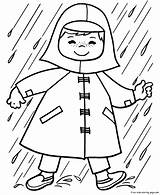 Print Out spring Girl Playing In rain coloring Pages For Kid sketch template