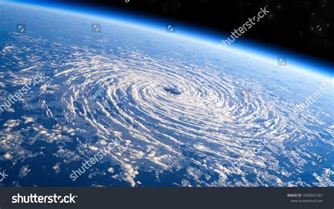 Satellite View Eye Storm Tropical Storm Stock Illustration 1893047287 ...