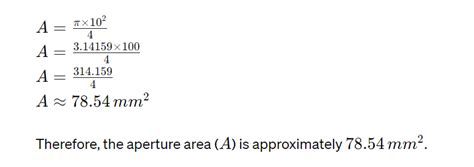 Aperture Area Calculator - Calculator Doc