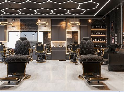 Black Barbershop interior design :: Behance