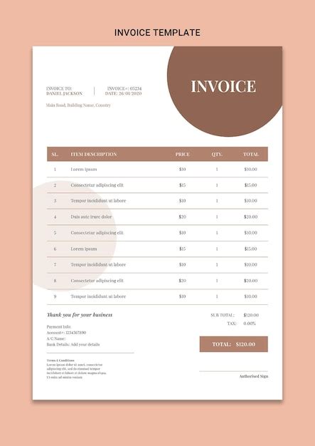 Premium PSD | Creative invoice template excel design