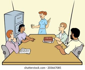Meeting People Table Living Room Stock Vector (Royalty Free) 203667085 | Shutterstock
