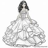 Coloring Quinceanera Pages Fashion Drawing Printable Sketch Page sketch template