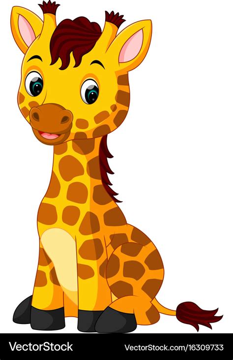 Cute giraffe cartoon Royalty Free Vector Image