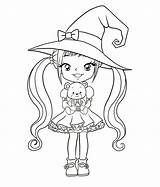 Cute Witch Coloring Page sketch template