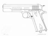 Colt M1911 Masterchieffox Lineart Pistolas 1911 Glock Waffen Pistola  sketch template