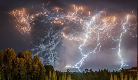 lightning, Volcano, Eruptions, Smoke, Forest, Chile, Night, Nature, Lights, Landscape Wallpapers ...