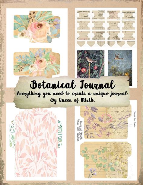 BOTANICAL JOURNAL KIT botany garden floral flowers herbs | Etsy