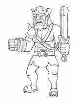 King Barbarian Clash Royale coloring Page sketch template