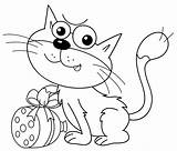 Cat With A Piece Of sausage coloring Page  Free And Printable sketch template