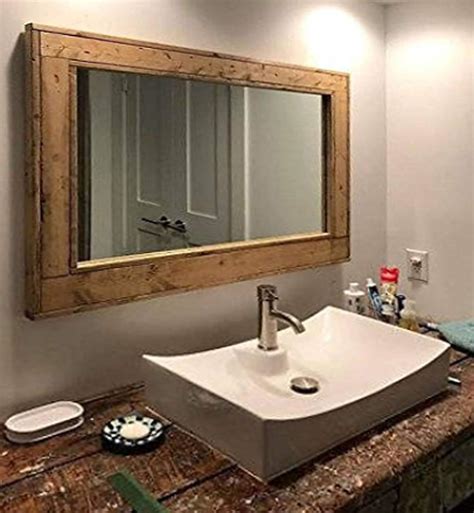 Amazon.com: Herringbone Reclaimed Wood Framed Mirror, Available in 4 Sizes and 20 Stain colors ...