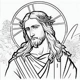 Jesus Face Coloring Page sketch template
