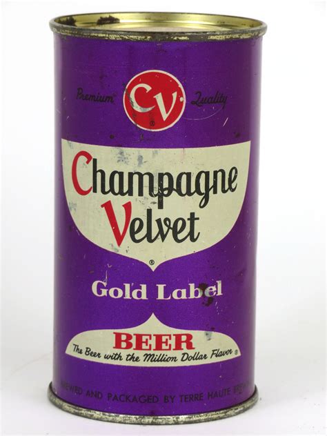 Item #94483 1955 Champagne Velvet Gold Label Beer (purple) Flat Top Can 49-04