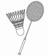 Shuttlecock And Badminton Racket Coloring Page  Free Printable sketch template