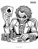 Joker Poker Coloring Page  Super Fun sketch template