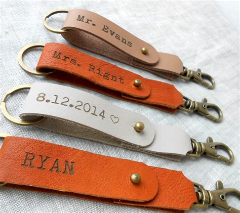 Custom Leather Keychain Engraved Leather Key Chain Key Fob