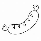 Sausage Fried sausage With Cuts Sketch Vector Illustration Juicy  sketch template