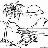 Tranquil Beach Sunset Coloring Page  Pagescom sketch template