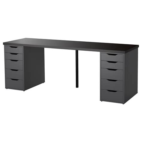 IKEA - LINNMON / ALEX Table black-brown, gray Ikea Desk Legs, Ikea White Desk, Ikea Office Desk ...