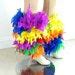Rainbow Carnival Samba Costume leg pieces leg cuffs feathers | Etsy