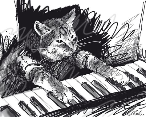 Keyboard Cat Pencilish Digital Art by Charlie Schmidt - Fine Art America