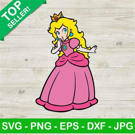 Peach Princess Svg, Super Mario Svg, Princess Peach Crown Svg, Super Mario Princess Svg